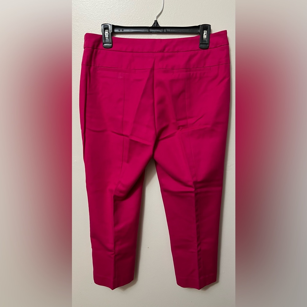 Women’s crop dress pants, magenta, size 10